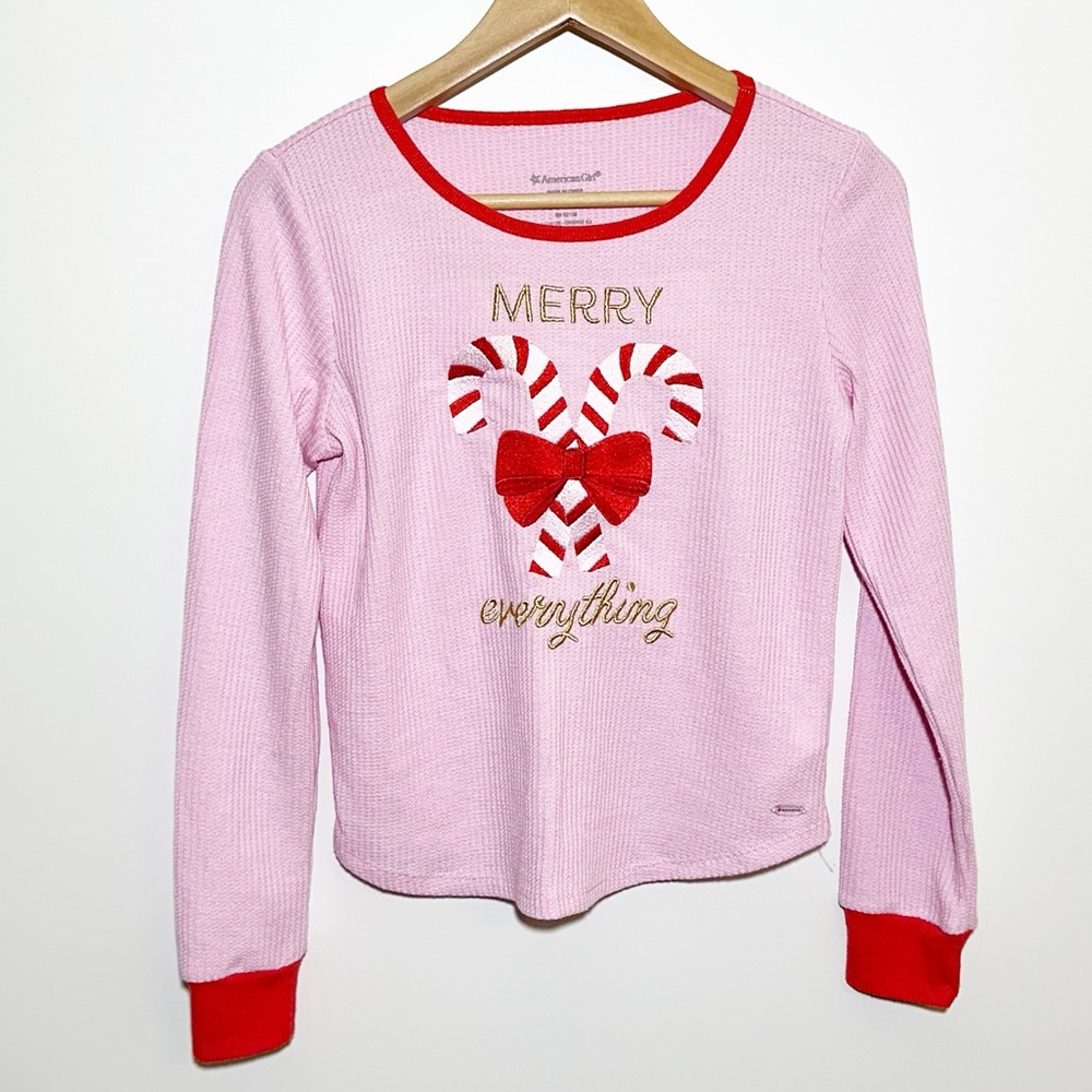 American Girl Merry Everything Long Sleeve Thermal top Girls Size Large